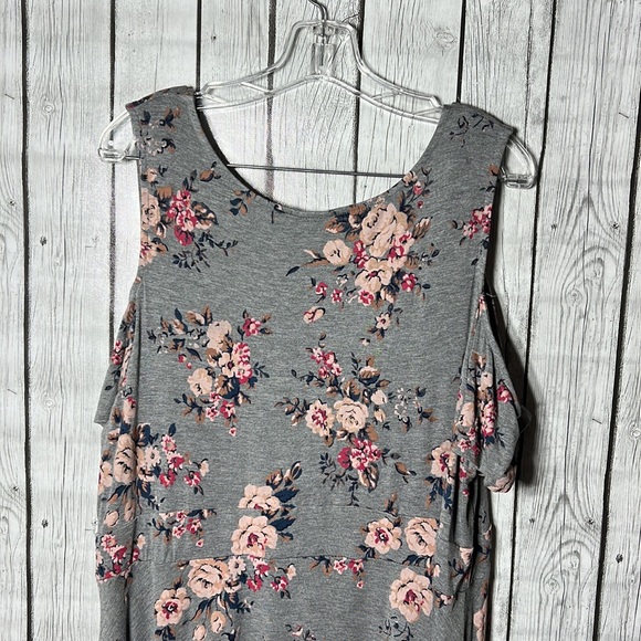 Grey Floral Jersey Cold Shoulder Mini Dress size 3 - Picture 10 of 14